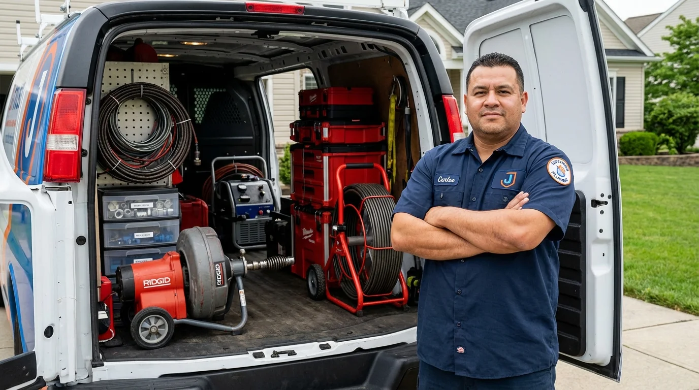 Professional drain cleaning equipment and Johns Plumbing LLC plumber in Folly Beach