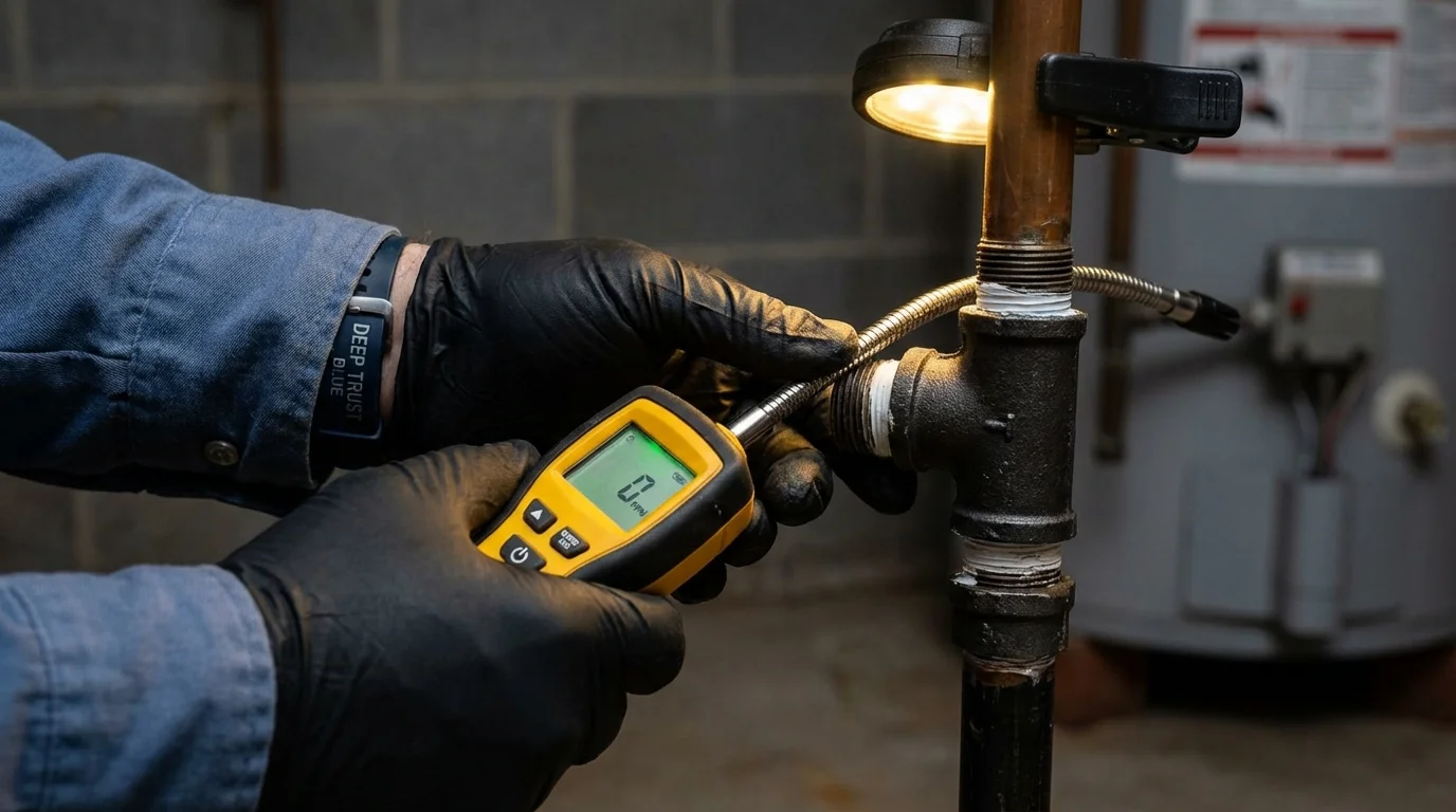 Gas leak detection with electronic sniffer by Johns Plumbing LLC in Folly Beach